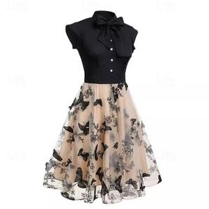 NWT Retro Stage Black Top & Butterfly Tulle Skirt Dress – Size Medium